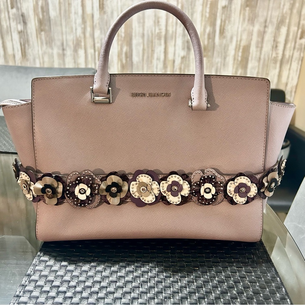 MICHAEL Michael Kors Pink and Brown Satchel